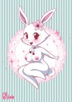  anthro big_breasts blush breasts butt cherry cherry_blossom chest_tuft erect_nipples female food fruit fur glion hare hi_res japanese_hare jewelpet jewelry lagomorph leporid long_ears looking_at_viewer mammal necklace nipples plant rabbit red_eyes ruby_(jewelpet) sanrio small_waist smile solo sparkles tuft white_body white_fur wide_hips 