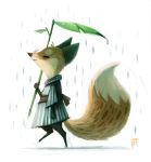  ambiguous_gender anthro canid canine clothing cryptid-creations fox mammal raining solo 