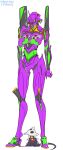  black_body breasts claws duo eva_unit_01 female green_body hi_res humanoid machine mecha multicolored_body neon_genesis_evangelion purple_body simple_background spikes standing vipery-07 white_background 