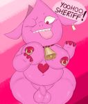  &lt;3 anthro balls cartoon_network chibi filthyopossum flaccid foreskin genitals hi_res male mao_mao:_heroes_of_pure_heart moobs nipple_piercing nipples one_eye_closed penis piercing pink_body pinky_(mao_mao) solo tongue wink 