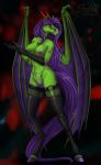  anthro bat_pony breasts clothing collar commission_art equid equine female genitals gloves handwear hasbro hi_res horn horse legwear mammal my_little_pony nipples nude pinup pony pose pussy socks solo sunny_way wings 