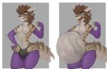  anthro armwear belly big_belly body_outline bulge clothed clothing elbow_gloves felid girly gloves handwear legwear ludwig-horn male male_pred mammal navel open_mouth oral_vore sammy73 solo_focus thigh_highs thong topless underwear vore wide_hips 