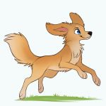  2020 ambiguous_gender aseethe black_nose blue_eyes brown_body brown_fur canid canine canis digital_media_(artwork) domestic_dog feral fur grass mammal paws sepiapaws simple_background solo tan_body tan_fur toes white_background 