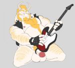  2020 accessory asgore_dreemurr body_hair bottomless bovid caprine chest_hair clothed clothing cock_ring ear_piercing ear_ring electric_guitar fingerless_gloves gearfangred gloves goat guitar handwear humanoid jewelry male mammal musical_instrument nipple_piercing nipples penis_accessory penis_jewelry piercing plucked_string_instrument solo string_instrument topwear undertale vest video_games 
