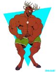  2020 abs anthro antlers ball_bulge barazoku barely_contained biceps big_muscles big_penis brown_hair bulge cervid circumcised clothing erection erection_under_clothing genitals hair hooves horn huge_biceps huge_muscles huge_pecs humanoid_genitalia humanoid_penis kihu looking_at_viewer male mammal muscular muscular_anthro muscular_male navel nipples pecs penis poking_out pubes simple_background solo standing thick_thighs underwear underwear_only vein veiny_muscles 