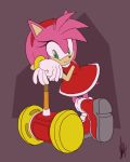  2014 4:5 accessory amy_rose anthro boots clothing eulipotyphlan female footwear gloves green_eyes hair_accessory hairband hammer handwear hedgehog mammal shockrabbit smile solo sonic_the_hedgehog_(series) tools video_games 