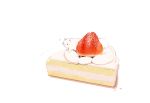  ? artist_name cat chai commentary_request food fruit highres looking_at_viewer no_humans original shortcake simple_background sitting_on_food strawberry white_background 
