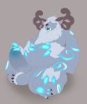  anthro balls claws frottage genitals hi_res horn league_of_legends looking_pleasured male overweight penis redras_shoru riot_games sex solo video_games willump willump_(lol) yeti 