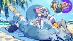  advertisement alternate_color anthro beach beverage big_butt butt digimon digimon_(species) digital_media_(artwork) fan_character female haley_(nightfaux) hi_res kenno_arkkan male mammal murid murine public rat renamon rodent seaside waylon_(thecosmicwolf33) 