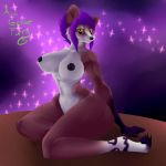  1:1 2020 acegenetfurry anthro big_breasts big_butt biped breasts butt canid canine digital_drawing_(artwork) digital_media_(artwork) female fox full-length_portrait fur galaxy hair hi_res looking_at_viewer mammal night nipples nude outside pinup portrait pose purple_hair signature sky smile solo star starry_sky thick_thighs watermark wide_hips yellow_eyes 