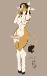  amy_(lcut) anthro areola balls blue_eyes bovid bovine breasts brown_background brown_hair cattle erection fur genitals gynomorph hair hand_on_head hi_res hooves horn humanoid_genitalia humanoid_penis intersex looking_at_viewer mammal markings multicolored_body multicolored_fur navel nipples nude penis pink_areola pink_nipples pink_nose pink_penis redmok short_hair signature simple_background solo standing tail_tuft tuft two_tone_body two_tone_fur white_body white_fur white_horn yellow_body yellow_fur 