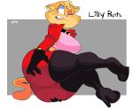  2019 anthro biped bottomwear butt clothing domestic_cat felid feline felis female hi_res holding_butt jacket leather_boots lilly_(vimhomeless) mammal pants solo topwear vimhomeless 