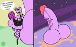 alternate_hairstyle alternative_fashion anthro artist_logo artist_name astronomical_hyper autechre balls beaver belly big_balls big_butt big_penis black_bottomwear black_clothing black_crop_top black_eyelids black_footwear black_shirt black_shoes black_skirt black_topwear bottom_heavy bottomwear bubble_butt buckteeth butt clothed clothing cosmic_background countershade_belly countershading crop_top crossdressing curvy_figure dialogue ear_piercing ear_ring earth electronics english_text erection eyelashes featureless_feet feet femboy fishnet_clothing fishnet_legwear fishnet_thigh_highs footwear freckled_butt freckled_face freckled_shoulders freckles fur genitals goth half-closed_eyes happy_tree_friends holding_object holding_phone huge_balls huge_penis humanoid_genitalia humanoid_penis hyper hyper_balls hyper_genitalia hyper_penis legwear logo logo_on_topwear male mammal midriff narrowed_eyes navel one_eye_obstructed penis phone piercing pink_body pink_fur pink_nose planet purple_tail ring_piercing rodent shirt side_butt signature skirt small_waist solo speech_bubble tail teeth text thatdawgmurray thick_thighs thigh_highs toothy_(htf) topwear vein veiny_penis watermark wide_hips