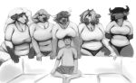  anthro big_breasts bovid bovine breasts cattle cleavage clothed clothing doctordj duo female hi_res human imminent_sex imminent_snu_snu male male/female mammal meme monochrome piper_perri_surrounded 