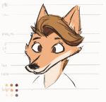  animated anthro brown_eyes canid canine fluffy fox fur fyixen fyixen_(character) graphic_design hair male mammal model_sheet orange_body orange_fur passion red_fox short_playtime sketch solo 
