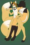  anthro axelferdinan beholdervee burn_the_kitsune canid canine collar digitigrade duo featureless_crotch fox fusion hi_res huffzie male male/male mammal merging multi_arm multi_leg multi_limb multi_tail nude standing tail_maw 