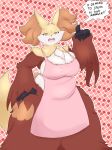  absurd_res angry anthro apron apron_only artist_name belly big_breasts breasts canid canine chest_tuft chubby_female claws clothing delphox dialogue female fur hand_on_hip hi_res homemosaco looking_at_viewer mammal mature_female mostly_nude nintendo open_mouth orange_body orange_eyes orange_fur pok&eacute;mon pok&eacute;mon_(species) red_body red_fur solo talking_to_viewer tuft video_games white_body white_fur yellow_body yellow_fur 
