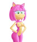  2020 absurd_res accessory amy_rose anthro biped breasts butt collarbone countershading digital_media_(artwork) eulipotyphlan female fur genitals green_eyes hair hair_accessory half-closed_eyes hedgehog hi_res looking_at_viewer loshon mammal medium_breasts multicolored_body narrowed_eyes navel nipples nude pink_body pink_hair pussy simple_background smile solo sonic_the_hedgehog_(series) video_games 