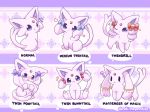  accessory ambiguous_gender detailed_background eeveelution english_text espeon female feral fur group hair_accessory hair_bow hair_ribbon hi_res kyubey mahou_shoujo_madoka_magica nakimayo nintendo one_eye_closed open_mouth pigtails pink_body pink_fur pok&eacute;mon pok&eacute;mon_(species) puella_magi purple_background purple_eyes ribbons simple_background text twintails_(hairstyle) video_games watermark 