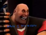  4:3 clothed clothing crossover doot_boy21 heavy_(team_fortress_2) hi_res human human_only male mammal not_furry shadow shitpost simple_background smile soldier solo team_fortress_2 text tongue uniform valve video_games warrior 