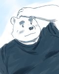  2020 4:5 anthro blush clothing fur hi_res humanoid_hands kemono male mammal overweight overweight_male polar_bear shirt solo topwear ursid ursine white_body white_fur yaki_atsuage 