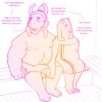  1:1 alternate_version_at_source anthro anthro_on_anthro asgore_dreemurr balls beard biped blush boss_monster bovid caprine clothed clothing dialogue duo english_text facial_hair female fondling fur genitals hair hi_res horn kanaking long_ears male male/female mammal penis poking_out pubes sauna simple_background sitting text toriel undertale underwear video_games 