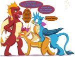  anthro anthro_on_feral avian bestiality blush brother brother_and_sister double_penetration dragon english_text erection fangs female feral friendship_is_magic frist44 gallus_(mlp) garble_(mlp) genitals group group_sex gryphon hasbro incest_(lore) male male/female male/male membrane_(anatomy) membranous_wings my_little_pony mythological_avian mythology nude obscured_penetration oral penetration penis sex sibling sister smolder_(mlp) text threesome wings 