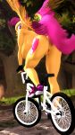  3d_(artwork) 9:16 absurd_res anthro anthrofied bent_over bicycle breasts butt clothing digital_media_(artwork) equid equine female footwear friendship_is_magic genitals hasbro hi_res looking_back mammal my_little_pony nude outside pegasus pussy scootaloo_(mlp) shoes solo vladichslg wings 