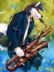  2020 5_fingers anthro canid canine canis digital_media_(artwork) domestic_dog fingers hi_res husky male mammal necktie nordic_sled_dog solo spitz thelupinprincess 