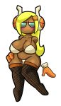  alpha_channel big_breasts blonde_hair blue_eyes blush breasts clothed clothing dark_skin eyeshadow female fishnet floating_hands hair humanoid kirby:_planet_robobot kirby_(series) legwear looking_at_viewer machine makeup mouthless nintendo not_furry orange_eyeshadow robot simple_background skimpy solo stockings susie_(kirby) transparent_background video_games yoshimister 