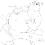  1:1 1_eye absurd_res amputee anthro badger badgerclops belly bitnarukami bulge cartoon_network clothing cybernetics cyborg disability eye_patch eyewear hi_res machine male mammal mao_mao:_heroes_of_pure_heart missing_arm monochrome moobs mustelid musteline navel nipples overweight overweight_male sketch solo underwear 