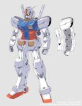  artist_name clenched_hands grey_background gundam looking_down mecha mobile_suit_gundam multiple_views no_humans redesign rx-78-2 shingo_(picturepuzzle) solo yellow_eyes 