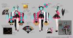  aqua_bow aqua_eyes aqua_hair black_legwear black_skirt bow character_sheet crypton_future_media fan folding_fan frilled_skirt frills from_behind from_side fuji_choko grey_background hair_ornament hairclip hatsune_miku headphones headset holding holding_fan japanese_clothes kimono long_hair magical_mirai_(vocaloid) mismatched_footwear multiple_views official_art outstretched_arms pink_bow pink_sleeves single_thighhigh skirt smile standing thighhighs translation_request twintails two-tone_dress very_long_hair vocaloid white_sleeves wide_sleeves yukata zouri 