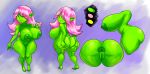  absurd_res anus big_breasts big_butt breasts butt dart_(thecon) female genitals goblin green_body green_skin hair hi_res holding_butt humanoid looking_at_viewer looking_back nipples not_furry nude one_eye_closed pink_hair pussy rear_view short_stack solo thecon wink 