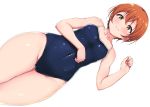  blush cameltoe hoshizora_rin love_live!_school_idol_project orange_hair school_swimsuit shinonon_(iso_shino) short_hair skintight swimsuit white yellow_eyes 