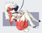  anthro blush breasts genitals lycanroc midnight_lycanroc nintendo nipples nude pok&eacute;mon pok&eacute;mon_(species) pussy solo soupbag video_games 