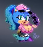  big_breasts bottomwear breasts cleavage clothed clothing crossgender cuisine eulipotyphlan female gesture hedgehog humanoid legwear mammal miniskirt missphase pink_clothing pink_shirt pink_topwear policewoman salute shirt simple_background skirt sonic_the_hedgehog sonic_the_hedgehog_(film) sonic_the_hedgehog_(series) thigh_highs topwear uniform 