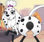  101_dalmatian_street 101_dalmatians absurd_res animal_genitalia animal_pussy black_pussy camilla_(101_dalmatians) canid canine canine_pussy canis dalmatian disney dogina dolly_(101_dalmatians) domestic_dog female feral genitals hi_res huge_thighs hypergal mammal pussy solo surprised_expression thick_thighs 