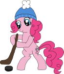 2014 alpha_channel beanie beanie_only blue_beanie blue_clothing blue_hat blue_headwear closed_frown clothed clothed_female clothed_feral clothing curled_mane curled_tail cutie_mark datapony digital_drawing_(artwork) digital_media_(artwork) earth_pony english_description equid equine eyelashes female female_feral feral flat_colors friendship_is_magic fur hasbro hat headgear headwear hockey hockey_puck hockey_stick holding_hockey_stick hooves horse mammal mane mouth_closed my_little_pony on_hind_legs pink_body pink_fur pink_mane pink_tail pinkie_pie_(mlp) playing_sport pony quadruped simple_background solo sport standing tail transparent_background unguligrade
