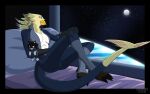 alien avian bed bird claws clothing domestic_cat domino_mask earth eyemask eyewear feathers feet felid feline felis female furniture gloves handwear hi_res looking_out_window mammal mask moon pillow planet plushie skinsuit smile space star tail talons tight_clothing toes tori trevhart trevon zipper_down