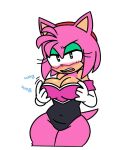 2020 accessory amy_rose anthro armwear bedroom_eyes big_breasts biped blush blush_lines bouncing_breasts breasts cheebsnsfw cleavage clothed clothing cosplay curvy_figure digital_drawing_(artwork) digital_media_(artwork) elbow_gloves eulipotyphlan eyelashes eyeshadow fangs female front_view gloves green_eyes green_eyeshadow hair hair_accessory hairband handwear hedgehog holding_breast hourglass_figure leotard looking_at_viewer makeup mammal narrowed_eyes navel_outline onomatopoeia open_mouth pink_body pink_hair portrait presenting presenting_breasts rouge_the_bat seductive sega shaking_breasts shy simple_background solo sonic_the_hedgehog_(series) sound_effects standing tail teeth text three-quarter_portrait white_background wide_hips