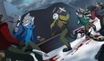 2024 angry antelope anthro axe bag bear black_nose blood blood_on_ground blood_on_weapon blue_clothing blue_jacket blue_topwear bodily_fluids bottomwear bovid brown_hooves buckteeth canid canine canis cel_shading chest_wound clothing cloud detailed_background digital_drawing_(artwork) digital_media_(artwork) eyes_closed fatal_wound fight fur green_clothing green_jacket green_topwear grey_body grey_bottomwear grey_clothing grey_fur grey_horn grey_pants group hi_res holding_axe holding_knife holding_object hooves horn hyena inner_ear_fluff jacket jailbird killing knife lagomorph leporid male mammal matthewwoodward neck_wound open_mouth outside overcast pain pants pink_tongue rabbit red_clothing red_jacket red_topwear running shaded sickle sky slit_throat snarling snow teeth the_hunger_games tongue topwear tuft violence weapon white_body white_fur white_inner_ear_fluff wolf wounded