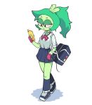  2020 adult_fink anthro bag bottomwear cartoon_network clothing ear_piercing female fink_(ok_k.o.!_lbh) fur green_body green_fur green_hair hair hi_res ingen_(artist) legwear mammal murid murine ok_k.o.!_let&#039;s_be_heroes phone piercing ponytail rat rodent serafuku simple_background skirt socks solo white_background 