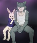  absurd_res anthro beastars canid canine canis duo genderbending genderplay haru_(beastars) hi_res lagomorph legoshi_(beastars) leporid lylejones male male/male mammal rabbit wolf 