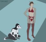  &lt;3 absurd_res animal_mask anthro beak_mask bovid bulge caprine clothing digital_media_(artwork) duo ezra_(torgore) female goat hi_res hood horn human humanoid leggings legwear lingerie male mammal mask plague_doctor star tight_clothing tongue tongue_out torgore 