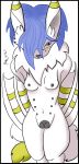  animal_genitalia anthro anu_(character) anu_d._laizare_(artist) breasts canid canine canis cloaca dragon dragon_wings fox fur genitals hybrid jackal looking_down mammal multi_breast neck_tuft solo spots striped_body striped_fur stripes submissive tuft winged_arms wings wyvern wyvox_(species) 