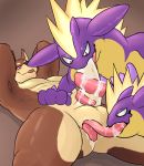  abs amped_toxtricity anthro ball_lick balls blush bodily_fluids canid canine drooling fellatio genitals group group_sex licking long_tongue male male/male mammal muscular muscular_male nintendo nude oral orionsmaniac_(artist) penile penis pok&eacute;mon pok&eacute;mon_(species) purple_body purple_skin saliva sex threesome tongue tongue_out toxtricity video_games 