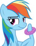  alpha_channel blue_body blue_fur doughnut equid equine feathered_wings feathers female feral food friendship_is_magic fur hair hasbro hi_res holding_food holding_object hotdog_through_doughnut looking_at_viewer mammal multicolored_hair my_little_pony purple_eyes rainbow_dash_(mlp) rainbow_hair simple_background smile smug solo transparent_background unknown_artist wings 