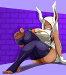  absurd_res animal_humanoid big_breasts big_butt breasts butt carrot clothing female food hair hi_res humanoid lagomorph lagomorph_humanoid legwear leporid_humanoid mammal mammal_humanoid miruko my_hero_academia plant rabbit_humanoid smile solo sonson-sensei vegetable white_hair 