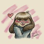  &lt;3 1:1 animal_crossing animal_crossing_pocket_camp anthro blush canid canine canis clothing digby_(animal_crossing) domestic_dog fluffy_ears hi_res hoodie licking licking_lips lidded_eyes male mammal nintendo procreate shih_tzu sketch solo tekandprieda_(artist) thirsty tongue tongue_out topwear toy_dog video_games 